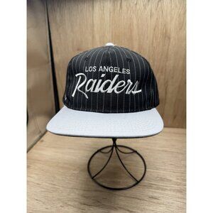 Vintage 1990s Oakland Raiders Pinstripe Snapback Hat by Sports Specialties NOS